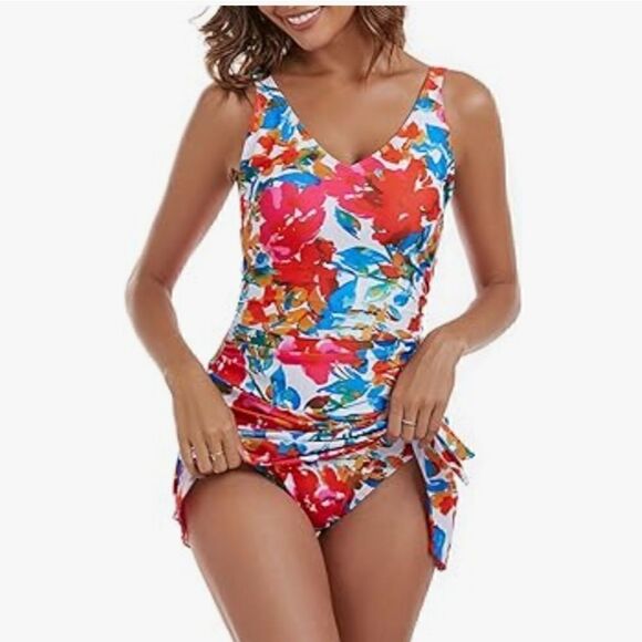 Aidonger One Piece Swim Dress Swimsuits for Women Tummy Control Swimdres… - Picture 2 of 16